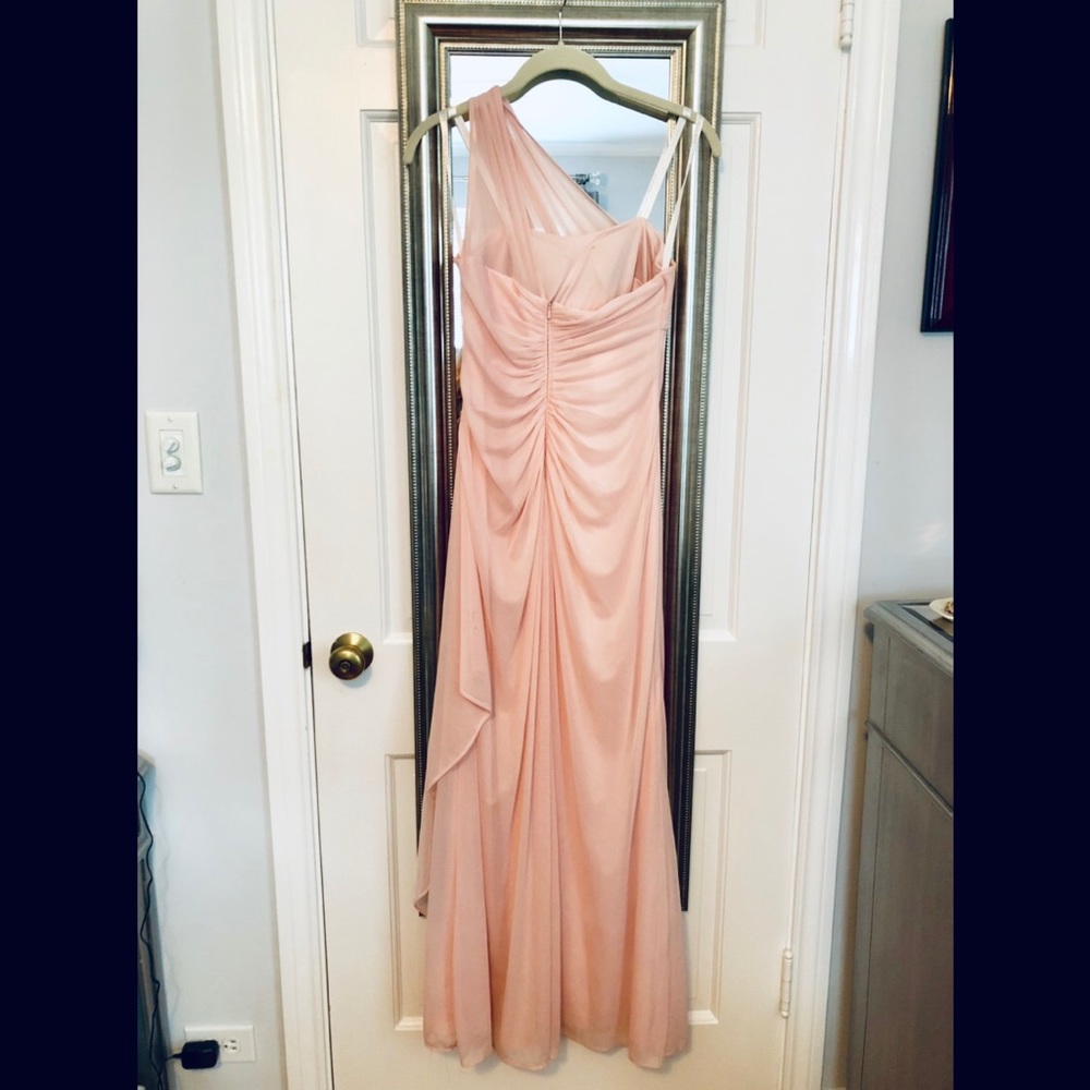 Davids Bridal Long Mesh OneShoulder Illusion Petal - Picture 4 of 4